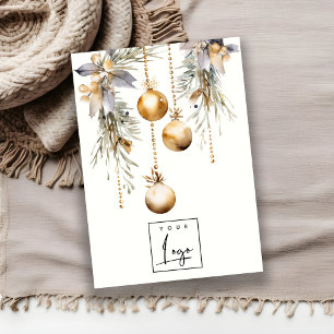 Gold Christmas Ornaments Logo Earring Stud Holder Business Card
