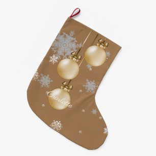 Gold Christmas Ornaments Stocking