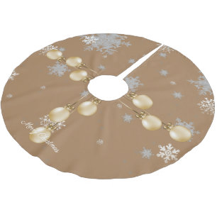 Gold Christmas Ornaments Tree Skirt