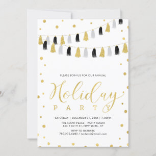 Gold Christmas Party, Corporate Holiday Party Invitation