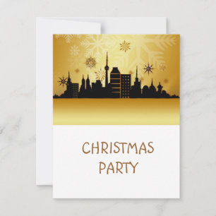 Gold Christmas Party Invitation