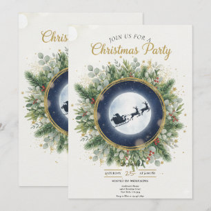 Gold Christmas Party Invitation   Editable Friends