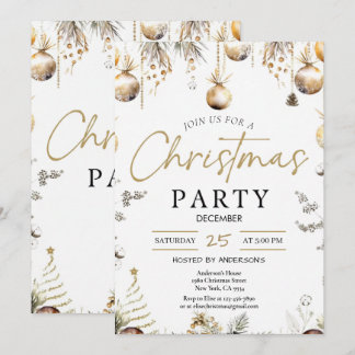 Gold Christmas Party Invitation | Editable Friends