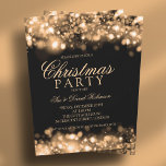 Gold Christmas Party Sparkling Lights Invitation<br><div class="desc">Elegant Christmas/Wedding/Dinner Party Invitation template with Sparkling Lights Gold. Impress your friends with this sophisticated and elegant invitation design. Fully customisable!</div>