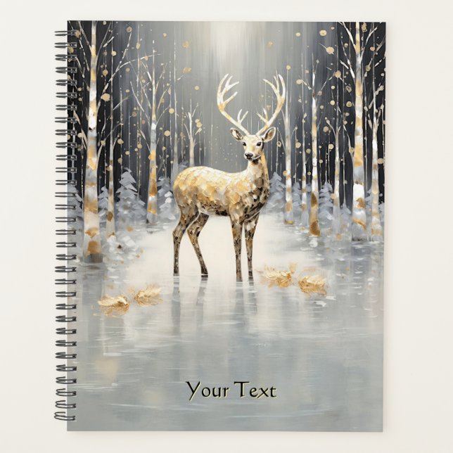 Gold Christmas Reindeer Holiday Planner (Front)