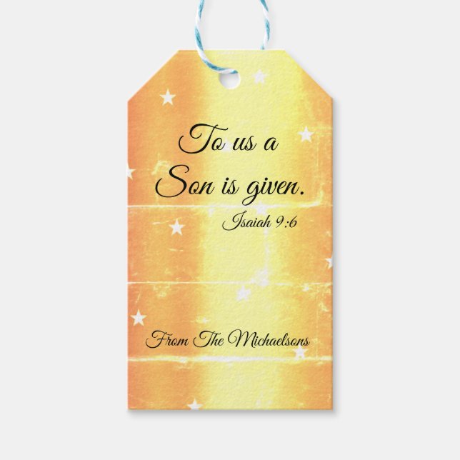 Gold Christmas Scripture Gift Tags (Front)