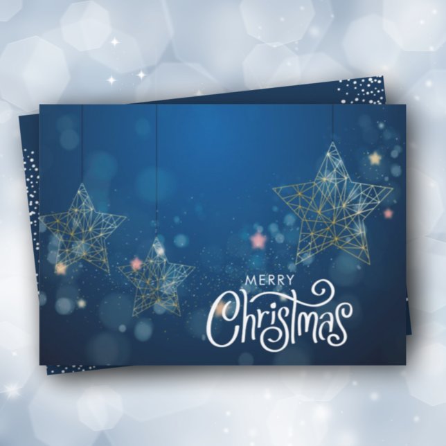 Gold Christmas Stars Non-Photo Holiday Card (Creator Uploaded)