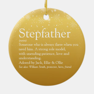 Gold Christmas Stepfather Stepdad Definition Ceramic Tree Decoration