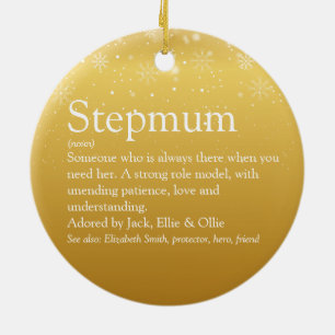 Gold Christmas Stepmom Stepmother Definition Ceramic Tree Decoration