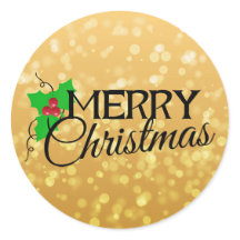 Gold Christmas Sticker