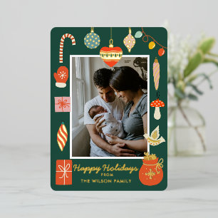 Gold Christmas Things Holiday Santa Family Photo