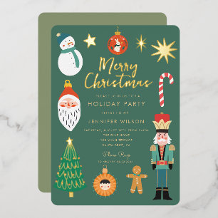 Gold Christmas Things Holiday Santa Family Photo