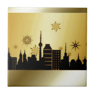 Gold Christmas Tile
