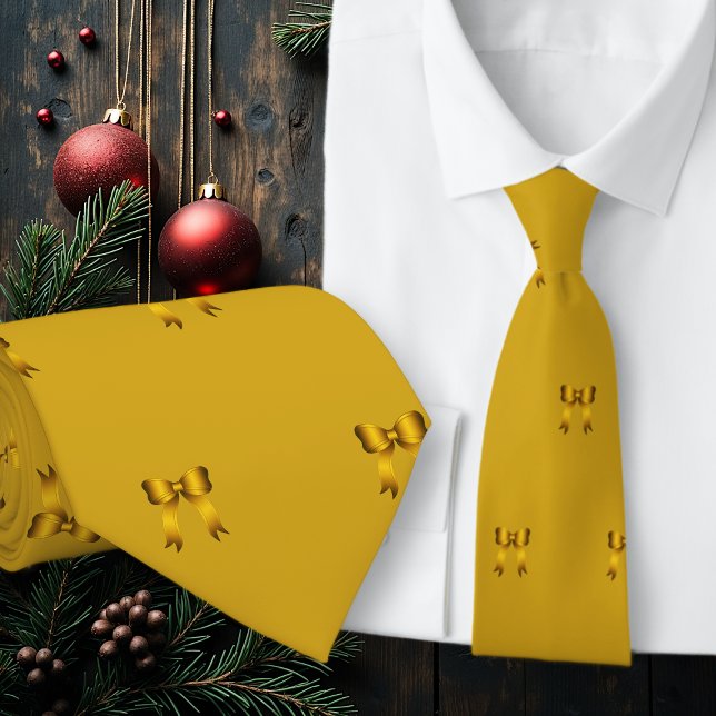 Gold Christmas Tiny Bows Pattern Tie (Creator Uploaded)