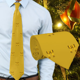 Gold Christmas Tiny Bows Pattern Tie