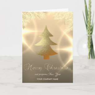 Gold Christmas Tree Branches,Pine Tree Corporate Holiday Card