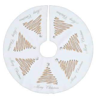 Gold Christmas Tree Brushed Polyester Tree Skirt