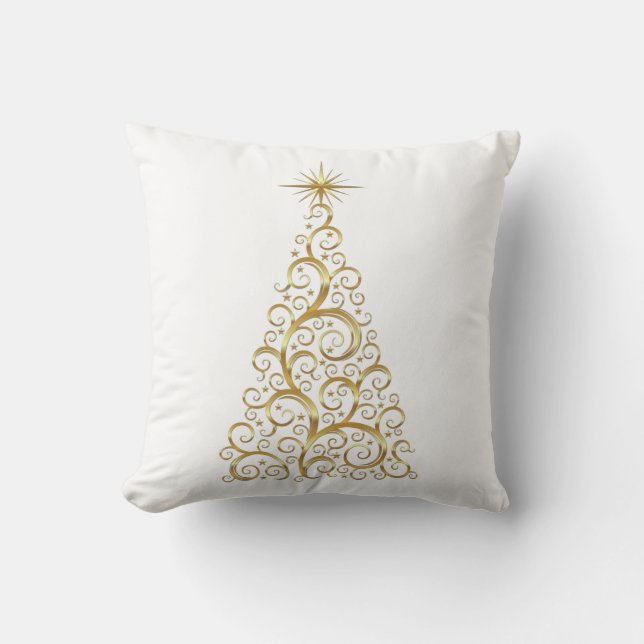 Gold christmas tree cushion (Front)
