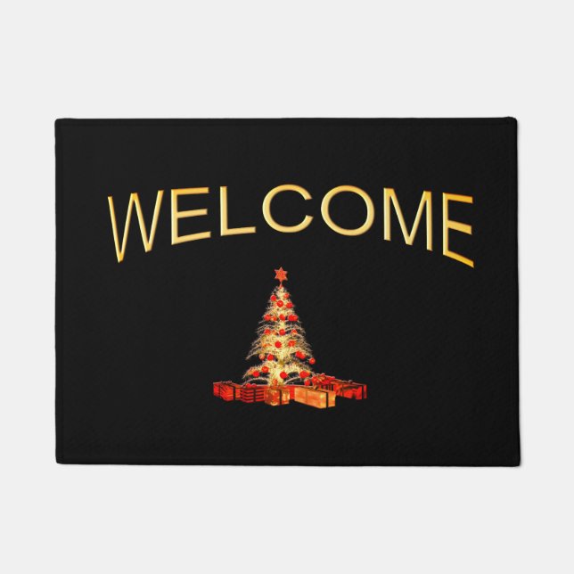 Gold Christmas Tree Doormat (Front)