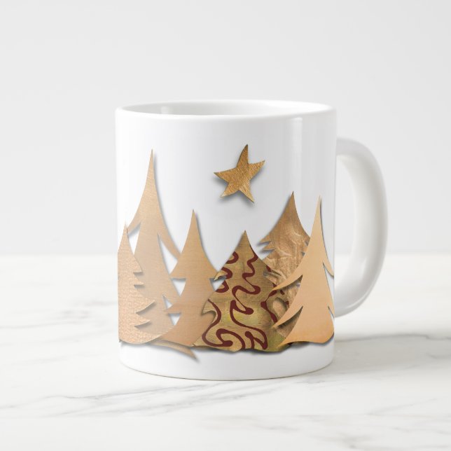Gold Christmas Tree Forest Specialty Mug (Front Right)
