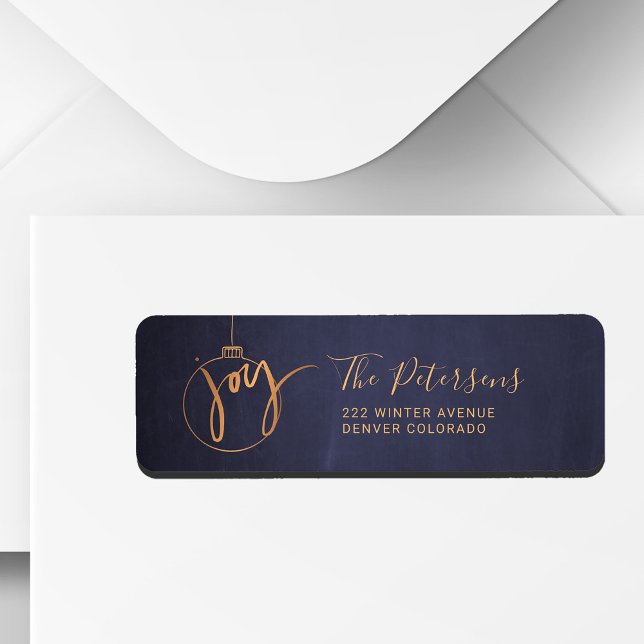 Gold Christmas Tree Globe Joy Script on Navy Blue (Creator Uploaded)