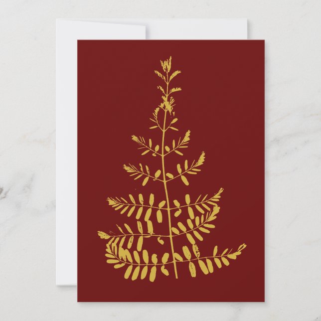 Gold Christmas Tree Holiday Card (Front)