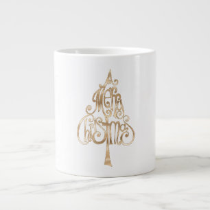 Gold Christmas Tree Large Coffee Mug