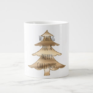 Gold Christmas Tree Large Coffee Mug