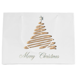 Gold Christmas Tree Large Gift Bag