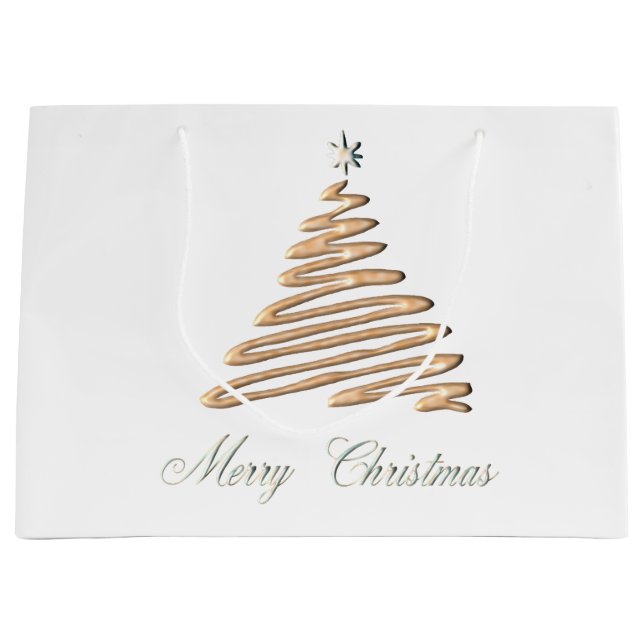 Gold Christmas Tree Large Gift Bag (Front)