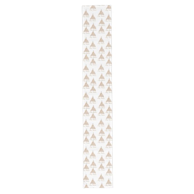 Gold Christmas Tree  Long Table Runner (Front)
