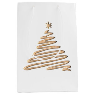 Gold Christmas Tree Medium Gift Bag