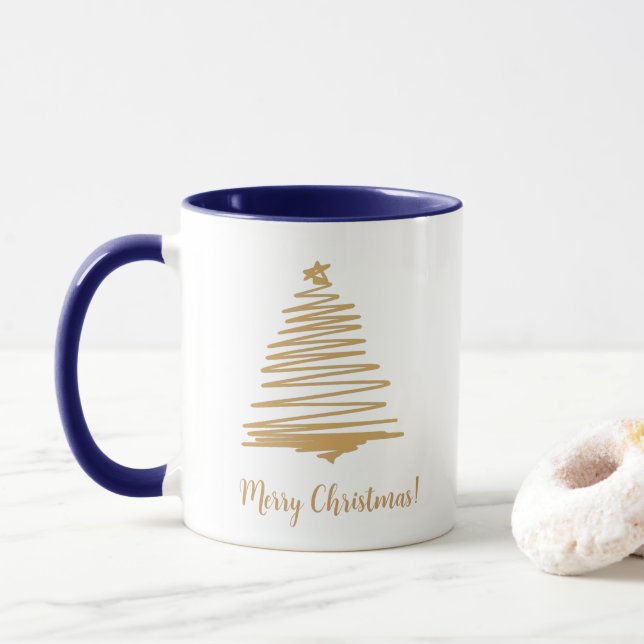 Gold christmas tree mug (With Donut)