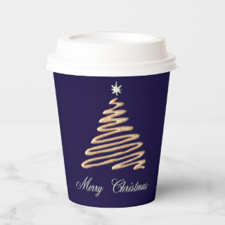 Gold Christmas Tree Paper Cups