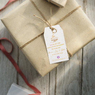 Gold Christmas Tree Thank You Message Corporate Gift Tags