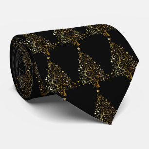 Gold Christmas Tree Tie