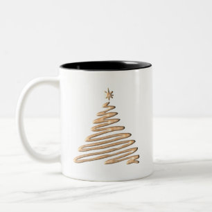 Gold Christmas Tree Two-Tone Coffee Mug