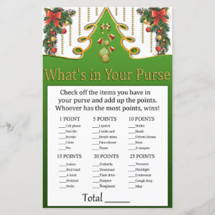 Gold christmas tree What's in your purse game