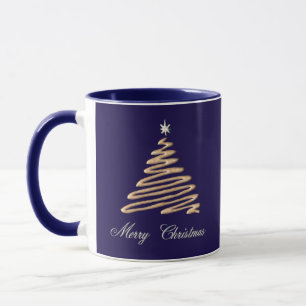 Gold Christmas tree with Merry Christmas  Mug