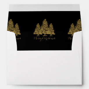 Gold Christmas Trees Envelope