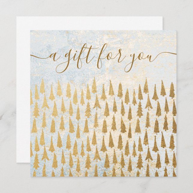 Gold Christmas Trees Holiday Gift Certificate (Front/Back)