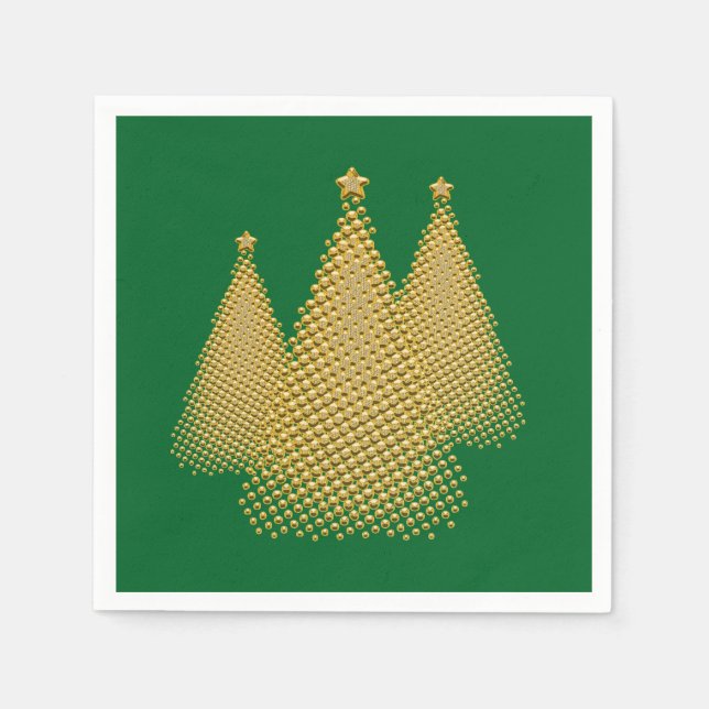 Gold Christmas Tree's Napkin (Front)