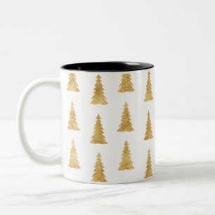 Gold Christmas Two-Tone Coffee Mug