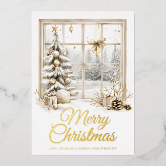 Gold Christmas Window Foil Holiday Card