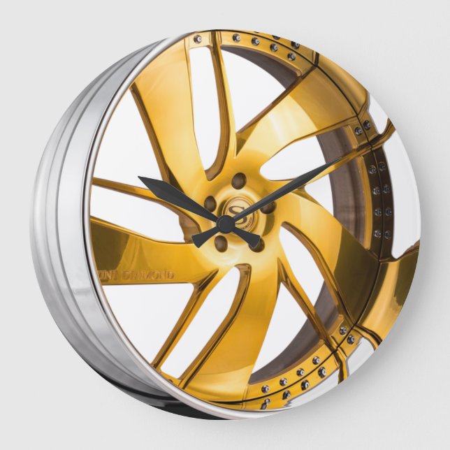 Gold & Chrome Rim Large Clock (Front)