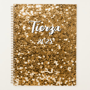 Gold Chunky Glitter Personalised Planner
