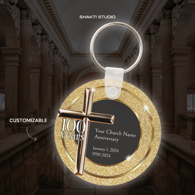 Gold Church 100 Years Anniversary Event Souvenir Key Ring (Creator Uploaded)