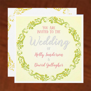 Gold Circle Flourish with Graduated Background Invitation