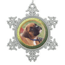 Gold Circle Photo Snowflake Ornament