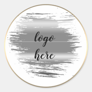 Gold Circle Rings Splatter Glitter Custom Logo Classic Round Sticker